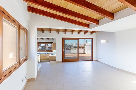 Schönes Penthouse-Studio mit großer Dachterrasse